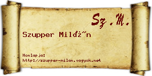 Szupper Milán névjegykártya
